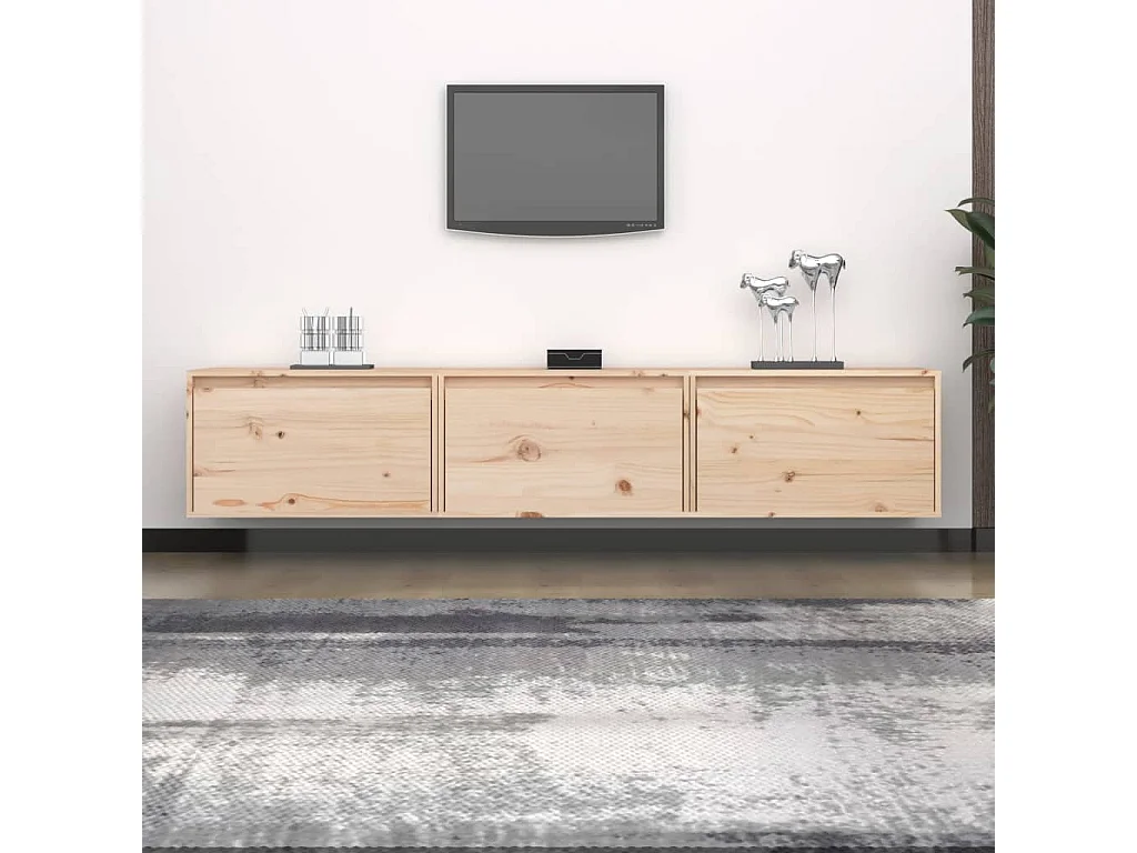 Meubles TV 3 pièces Bois massif de pin