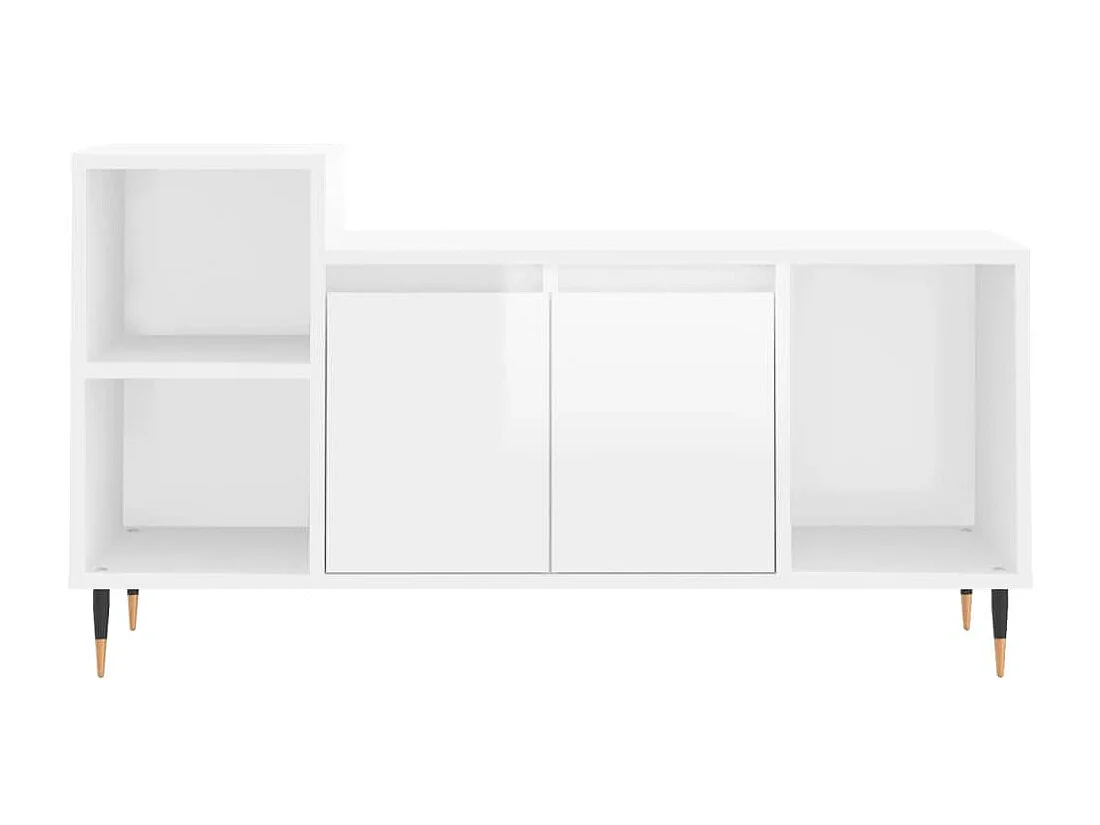 Tv-meubel 100x35x55 cm bewerkt hout hoogglans wit