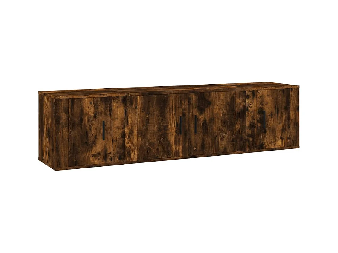 Ensemble de meubles TV 3 pièces Chêne fumé Bois d'ingénierie
