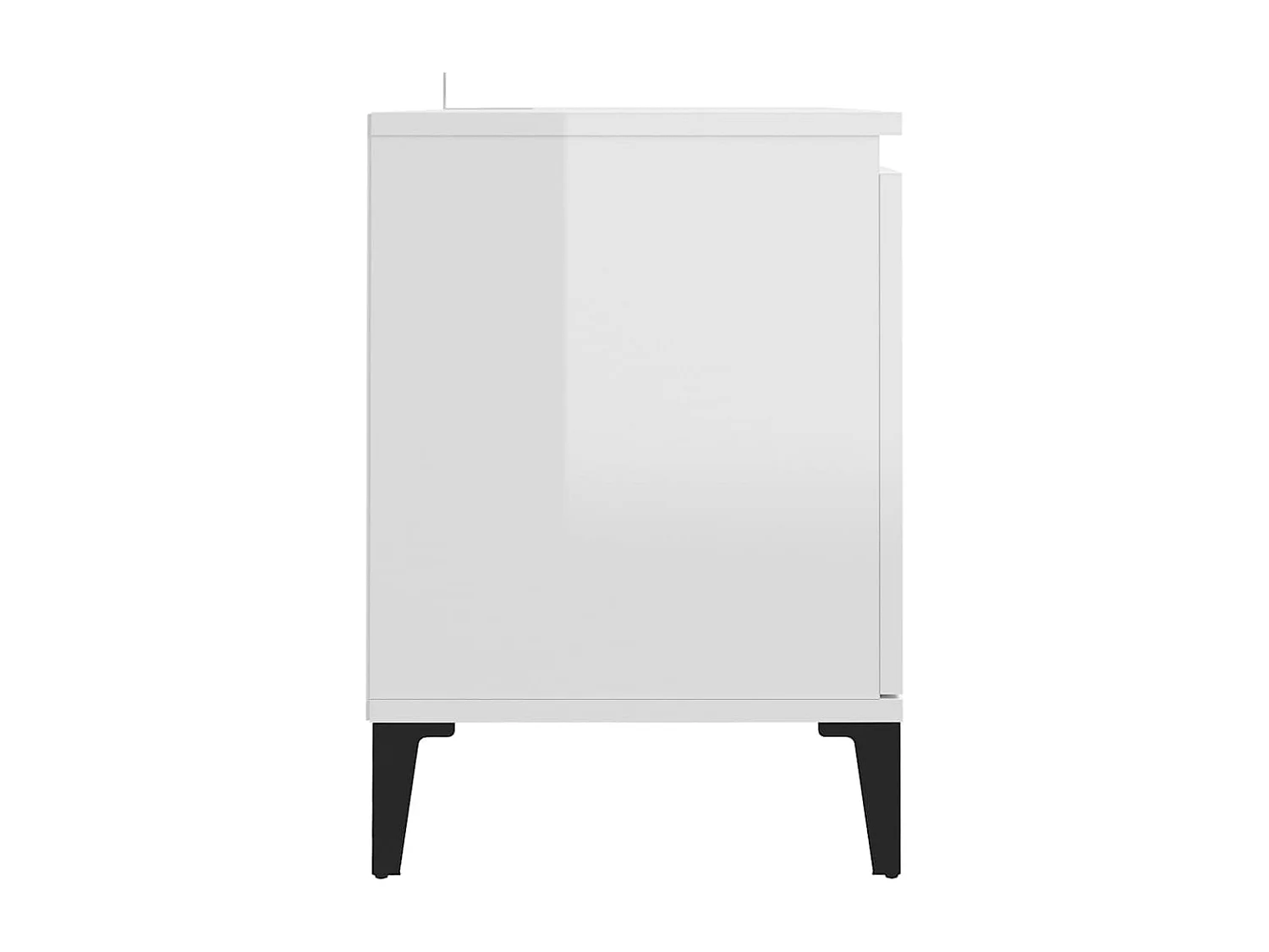 Mueble de TV con patas de metal blanco brillante 103,5x35x50 cm