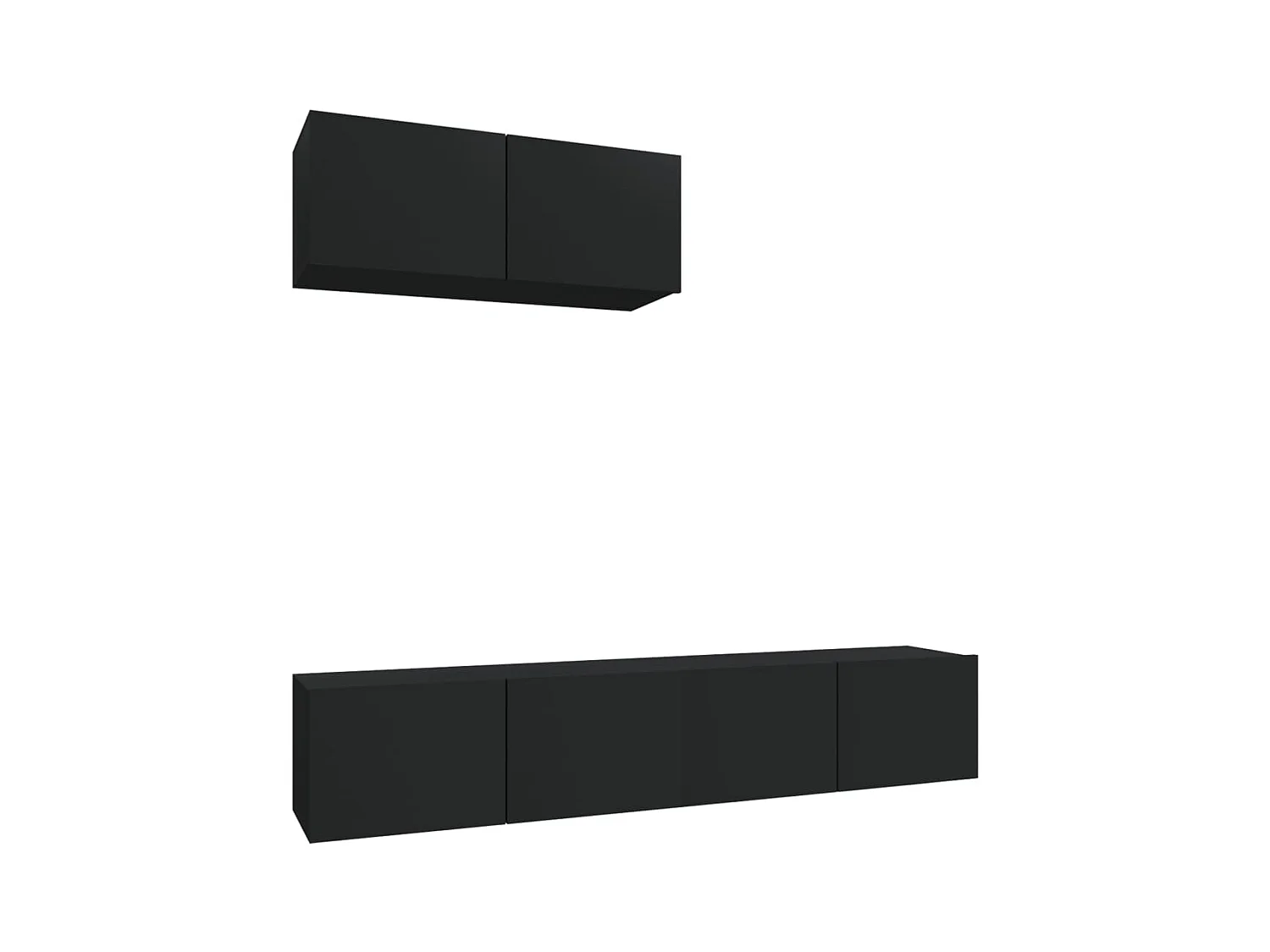 Ensemble de meubles TV 3 pièces Noir Bois d'ingénierie
