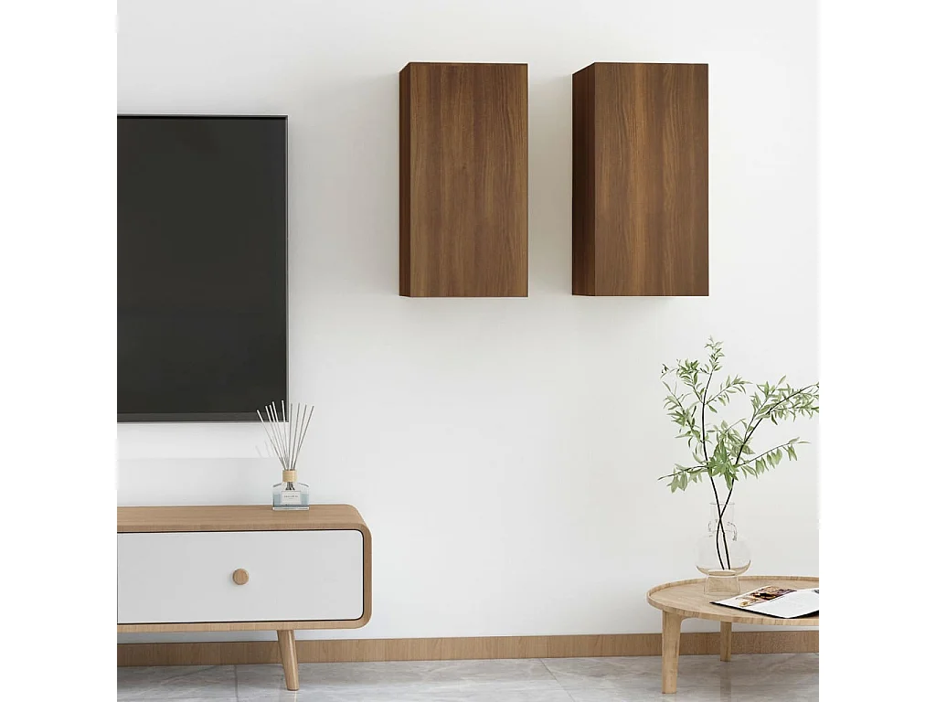 Meubles TV 2 pièces Chêne marron 30,5x30x60 cm Bois d'ingénierie