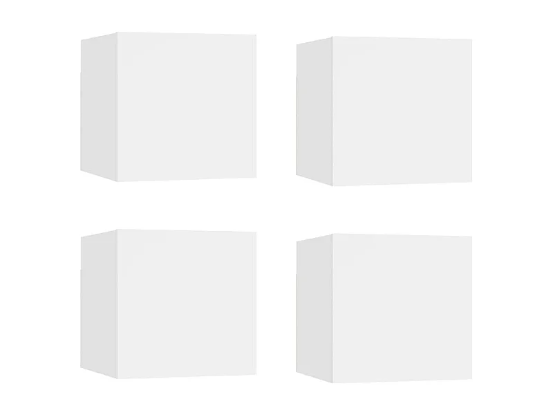 Muebles de pared para TV 4 unidades blanco 30,5x30x30 cm