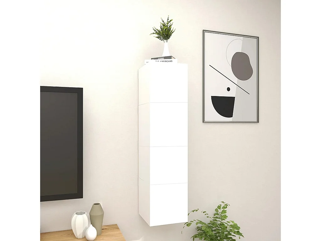 Muebles de pared para TV 4 unidades blanco 30,5x30x30 cm