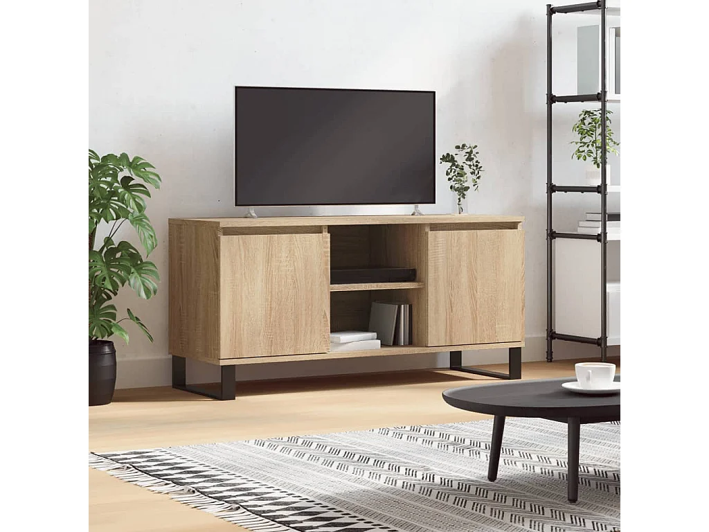 Meuble TV chêne sonoma 104x35x50 cm bois d'ingénierie