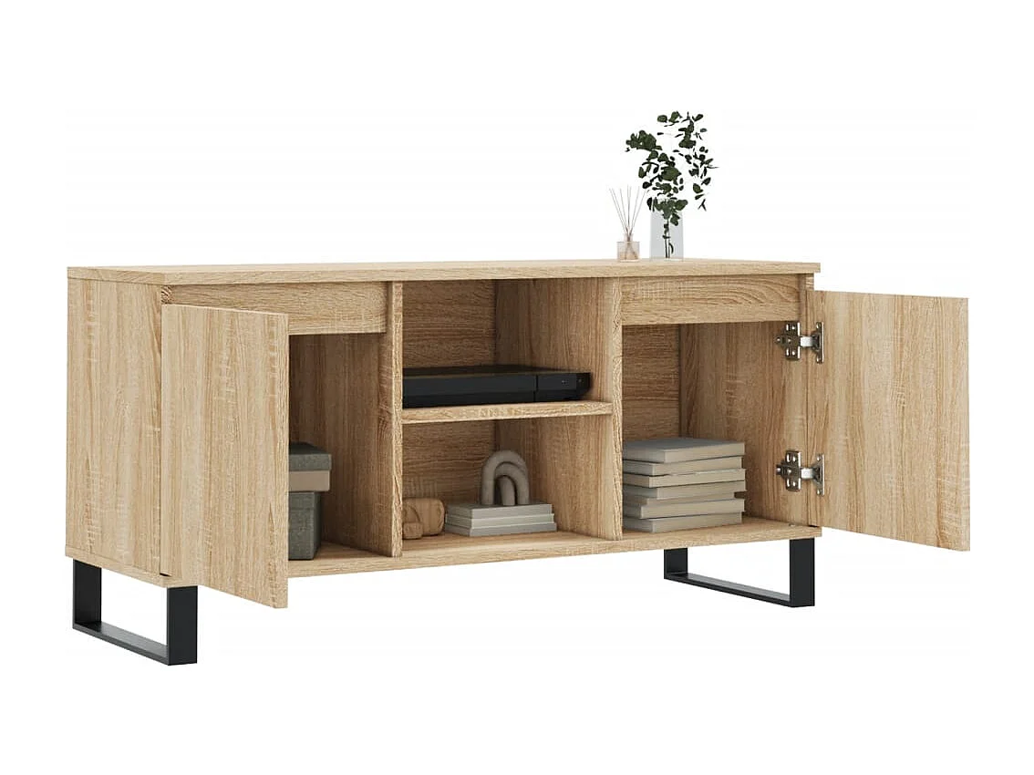 Meuble TV chêne sonoma 104x35x50 cm bois d'ingénierie
