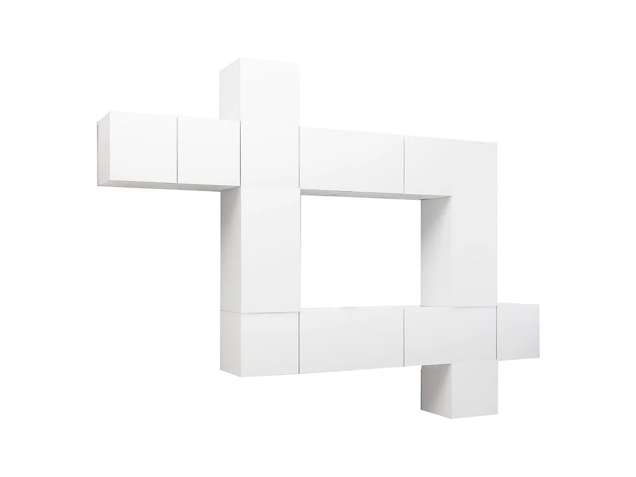 Ensemble de meuble TV 10 pièces Blanc Aggloméré