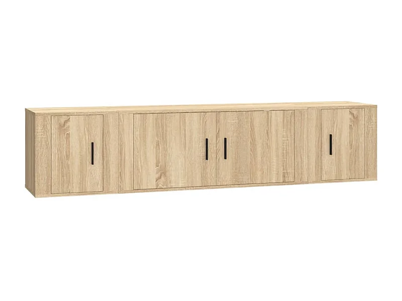 Set de muebles para TV 3 piezas madera contrachapada roble sonoma