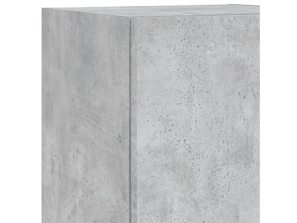 5-delige Tv-wandmeubelset met LED bewerkt hout betongrijs