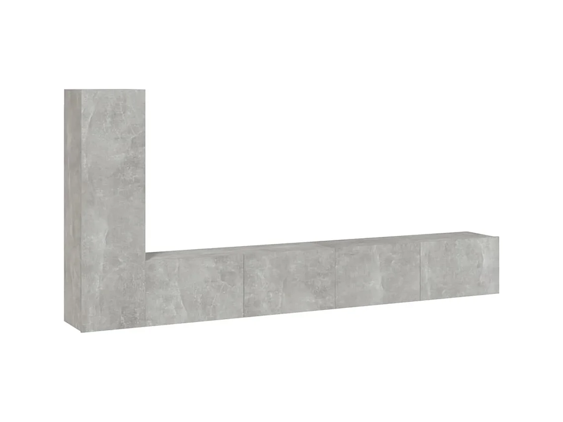 Ensemble de meubles TV 3 pièces Gris béton Bois d'ingénierie