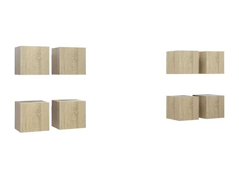 Meubles TV muraux 8 pièces Chêne sonoma 30,5x30x30 cm