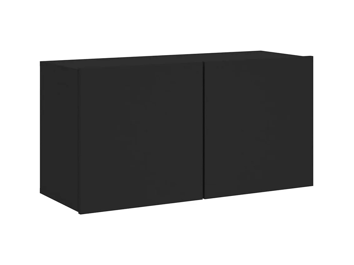 Meuble TV mural noir 80x30x41 cm