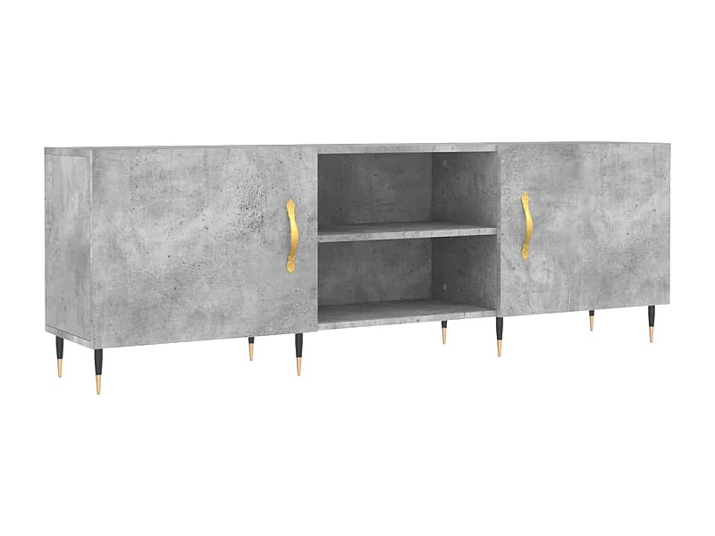 Meuble TV gris béton 150x30x50 cm bois d'ingénierie