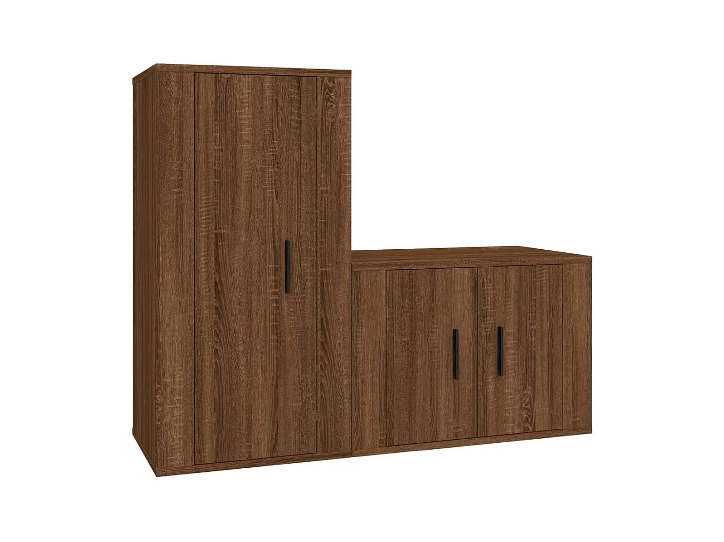 Set de muebles para TV 2 piezas madera contrachapada roble marrón
