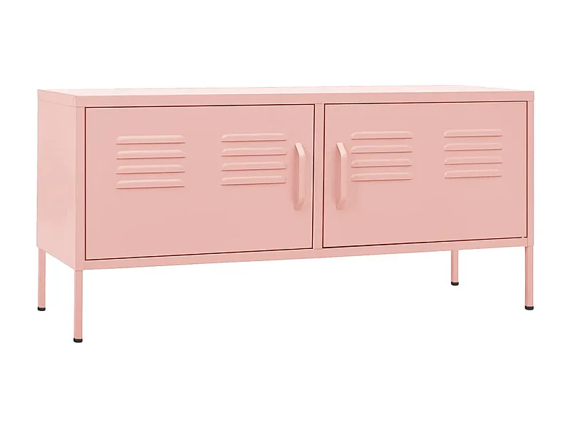 Meuble TV Rose 105x35x50 cm Acier