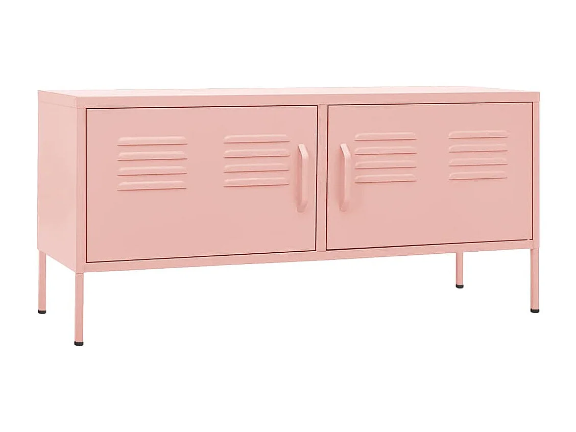 Meuble TV Rose 105x35x50 cm Acier