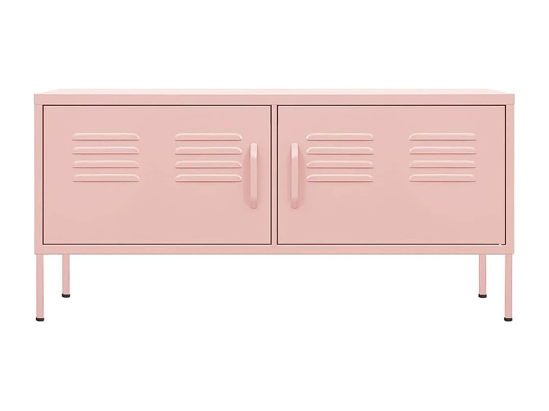 Meuble TV Rose 105x35x50 cm Acier