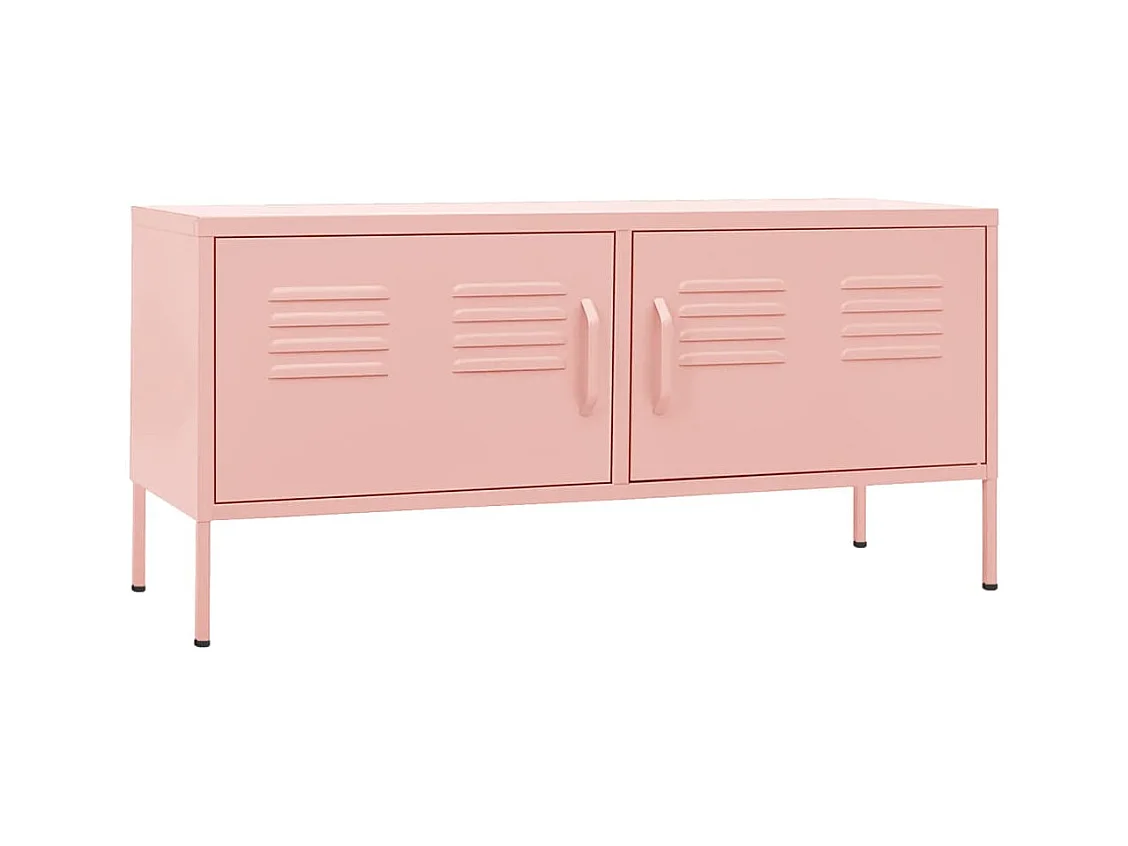 Meuble TV Rose 105x35x50 cm Acier