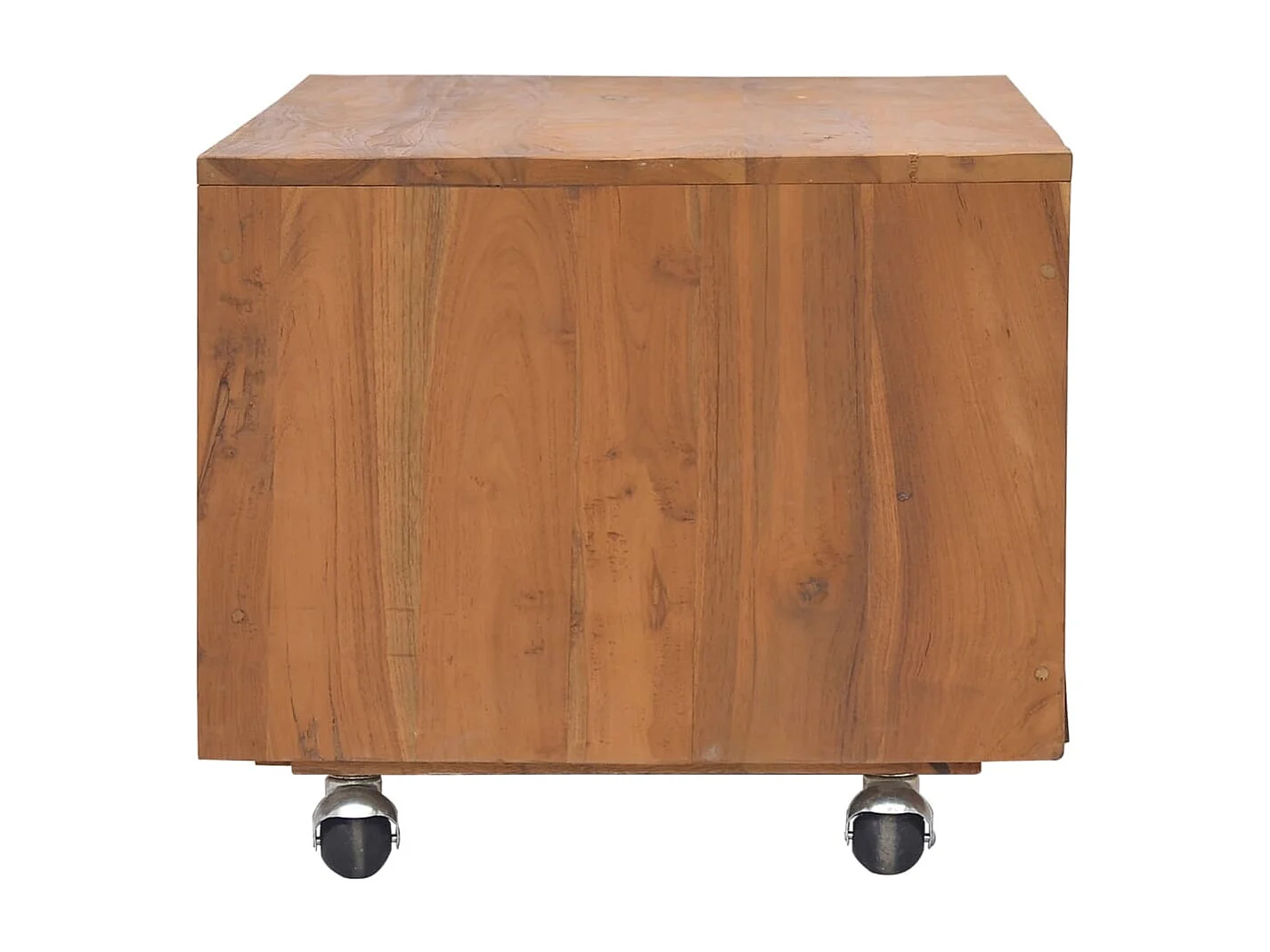 Mueble de TV con ruedas madera maciza de teca 80x50x42 cm