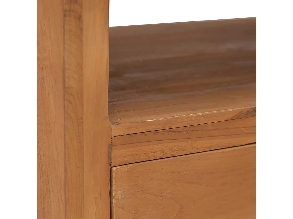 Mueble de TV con ruedas madera maciza de teca 80x50x42 cm