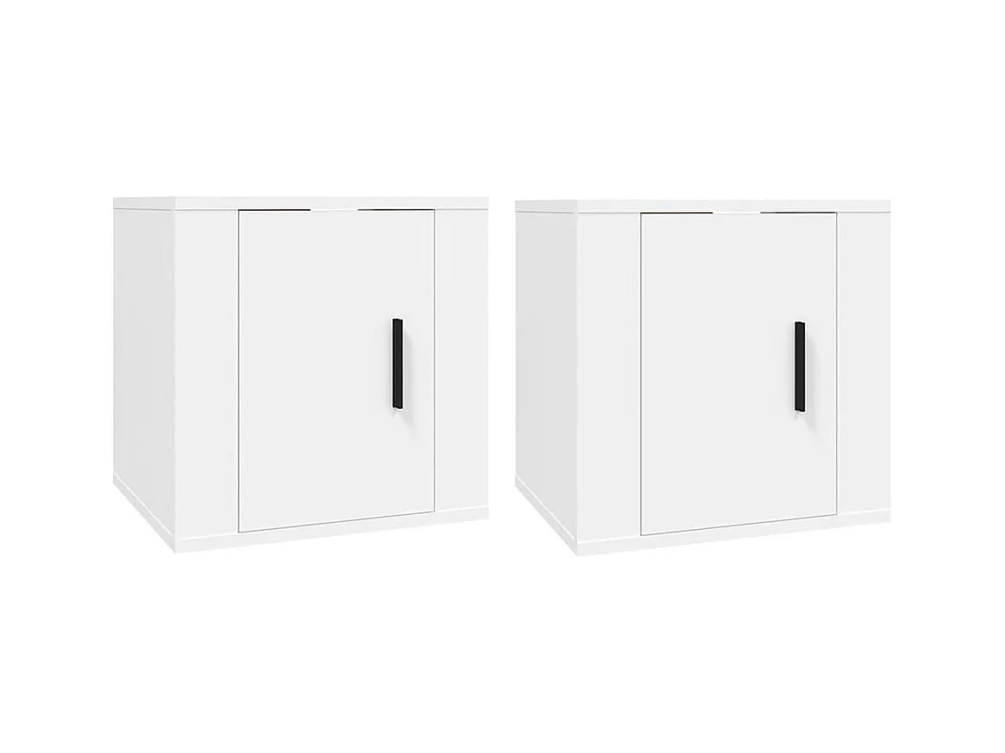 Meubles TV muraux 2 pièces Blanc 40x34,5x40 cm