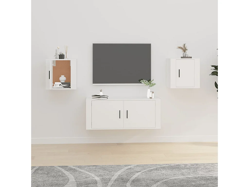 Móveis de TV para parede 2 peças 40x34,5x40 cm branco
