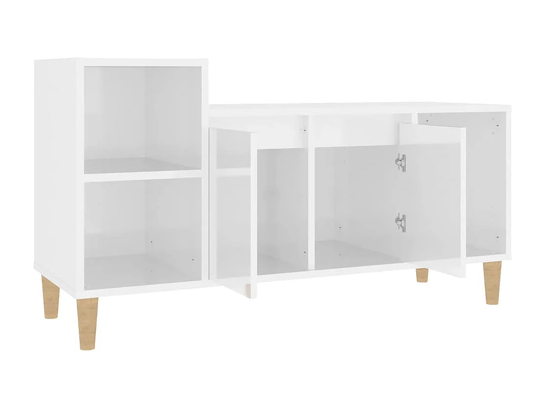 Tv-meubel 100x35x55 cm bewerkt hout hoogglans wit