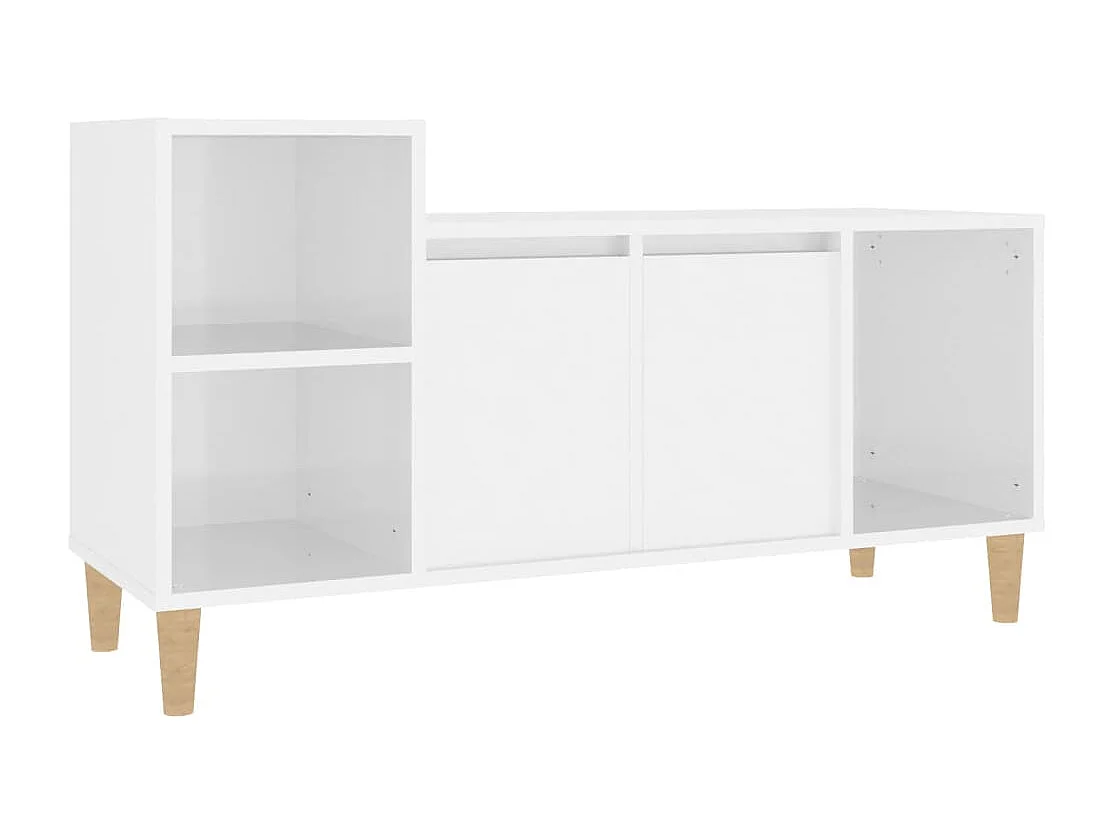 Meuble TV Blanc brillant 100x35x55 cm Bois d'ingénierie