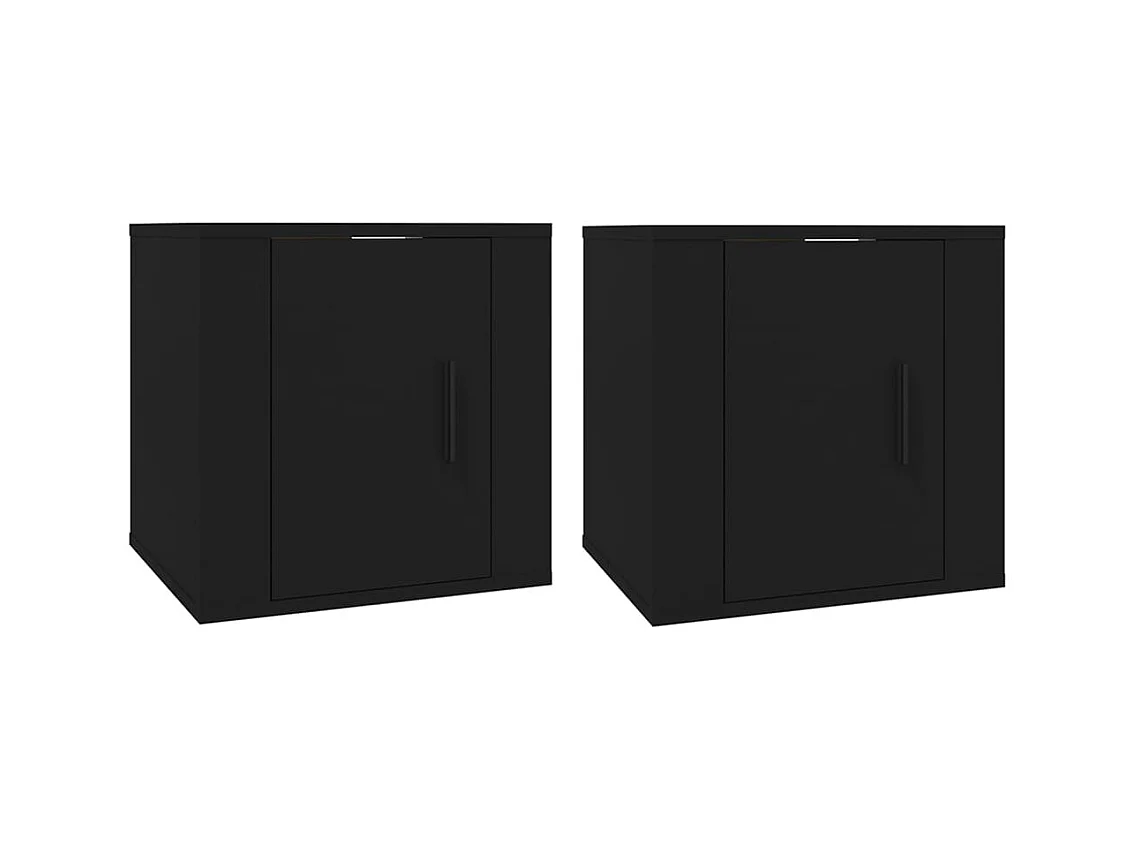 Meubles TV muraux 2 pièces Noir 40x34,5x40 cm
