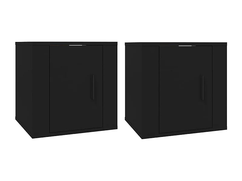 Meubles TV muraux 2 pièces Noir 40x34,5x40 cm