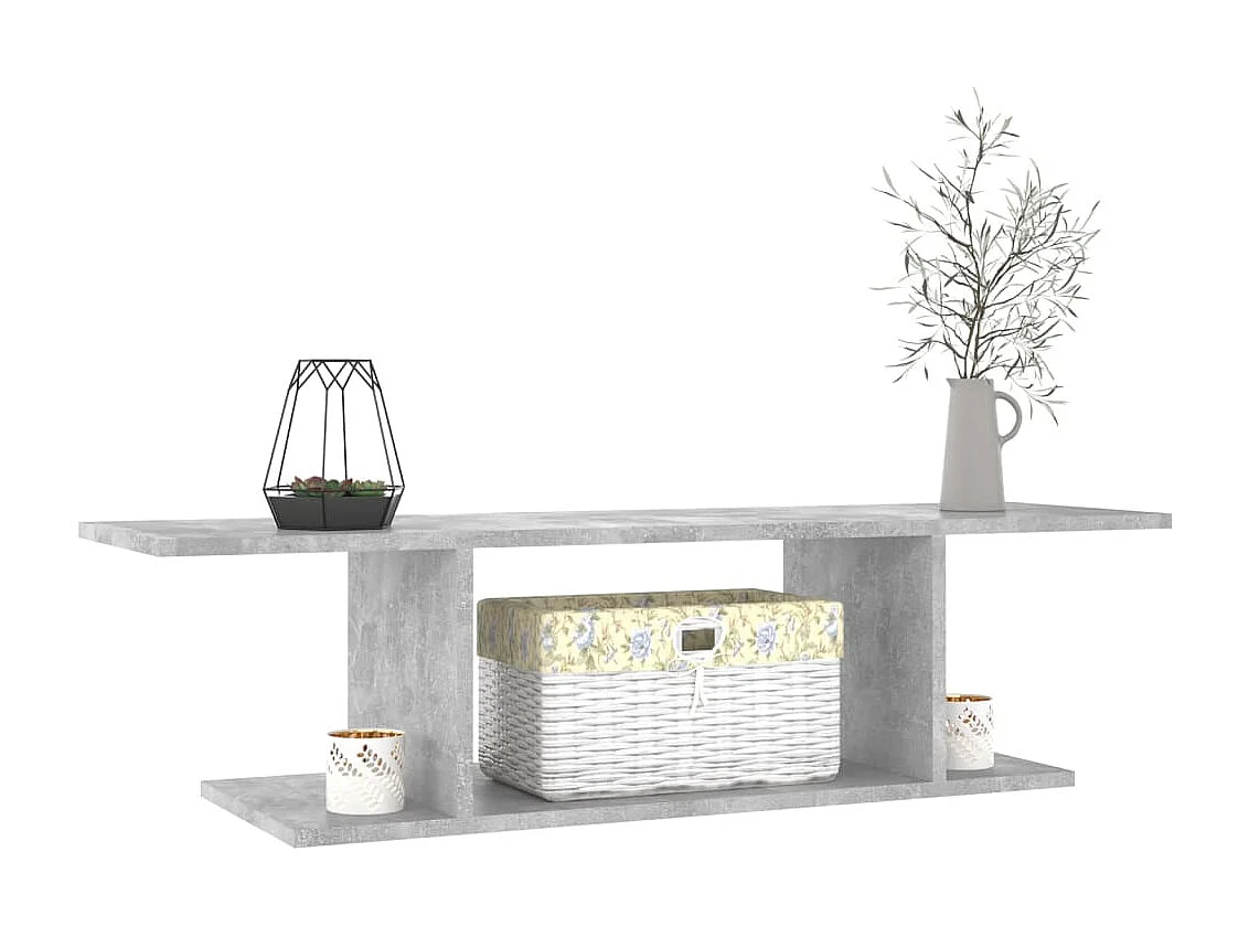 Meuble TV mural Gris béton 103x30x26,5 cm