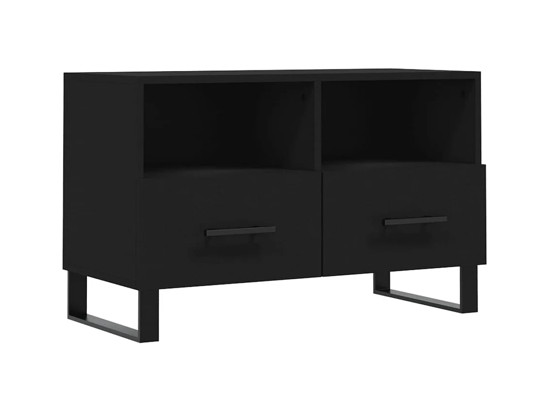 Meuble TV Noir 80x36x50 cm Bois d'ingénierie