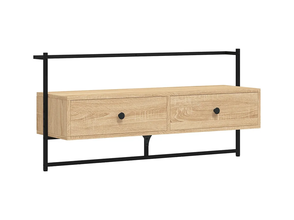 Mueble TV de pared madera ingeniería roble Sonoma 100,5x30x51cm