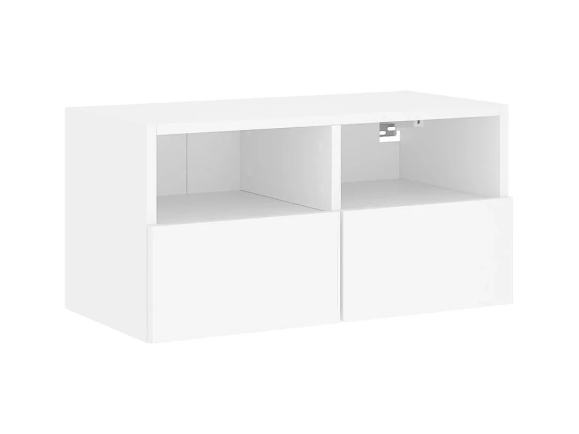 Mueble de TV de pared madera de ingeniería blanco 60x30x30 cm