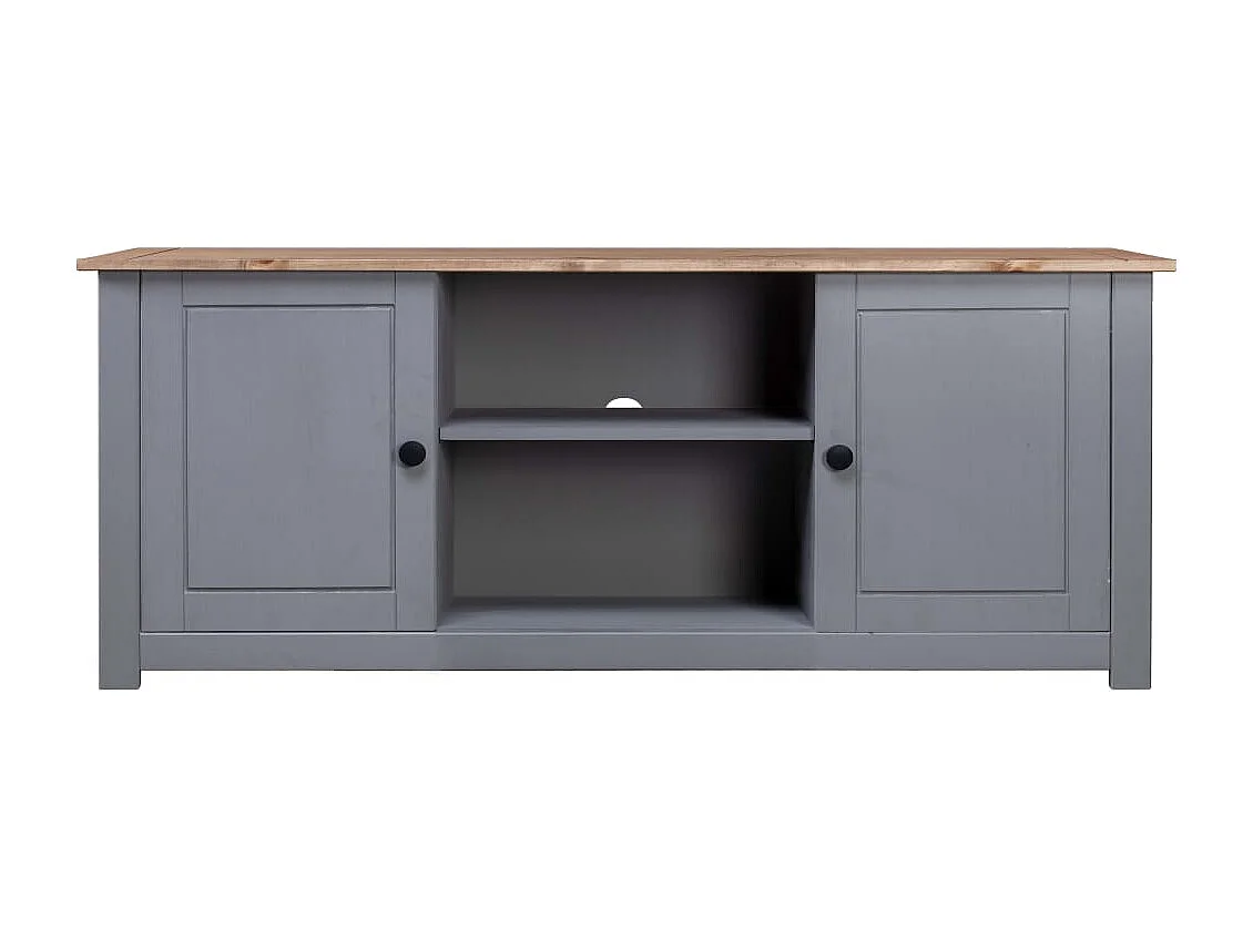 Móvel TV 120x40x50 cm madeira de pinho maciça Panama cinzento