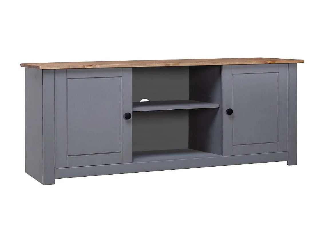 Móvel TV 120x40x50 cm madeira de pinho maciça Panama cinzento