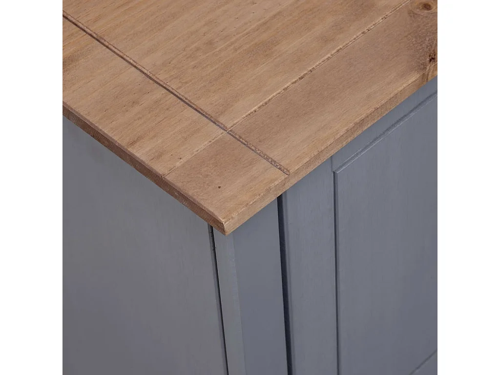 Móvel TV 120x40x50 cm madeira de pinho maciça Panama cinzento