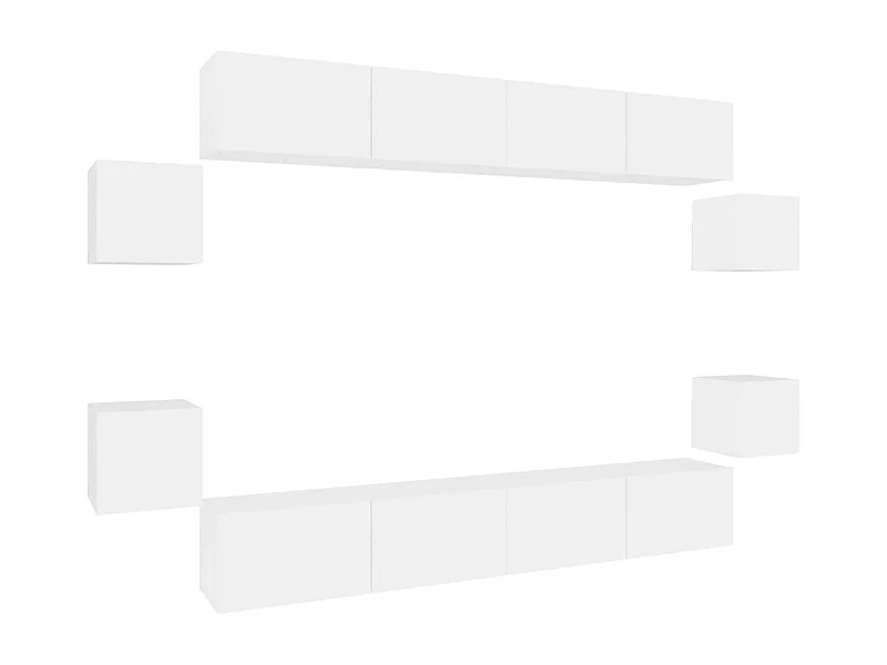 Ensemble de meubles TV 8 pièces Blanc Bois d'ingénierie