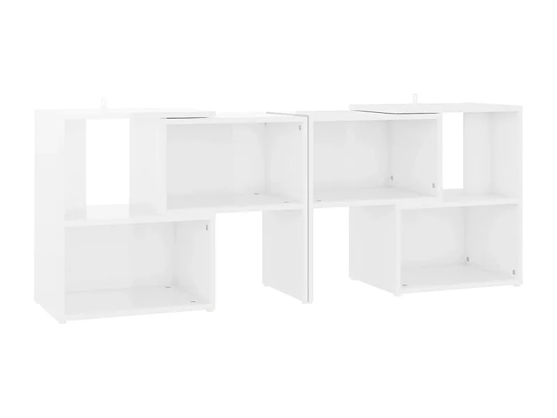 Mueble de TV madera contrachapada blanco brillante 104x30x52 cm