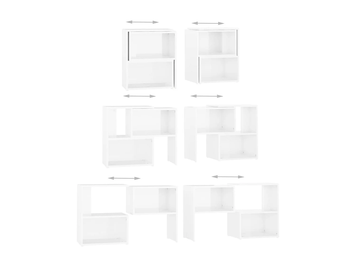 Mueble de TV madera contrachapada blanco brillante 104x30x52 cm