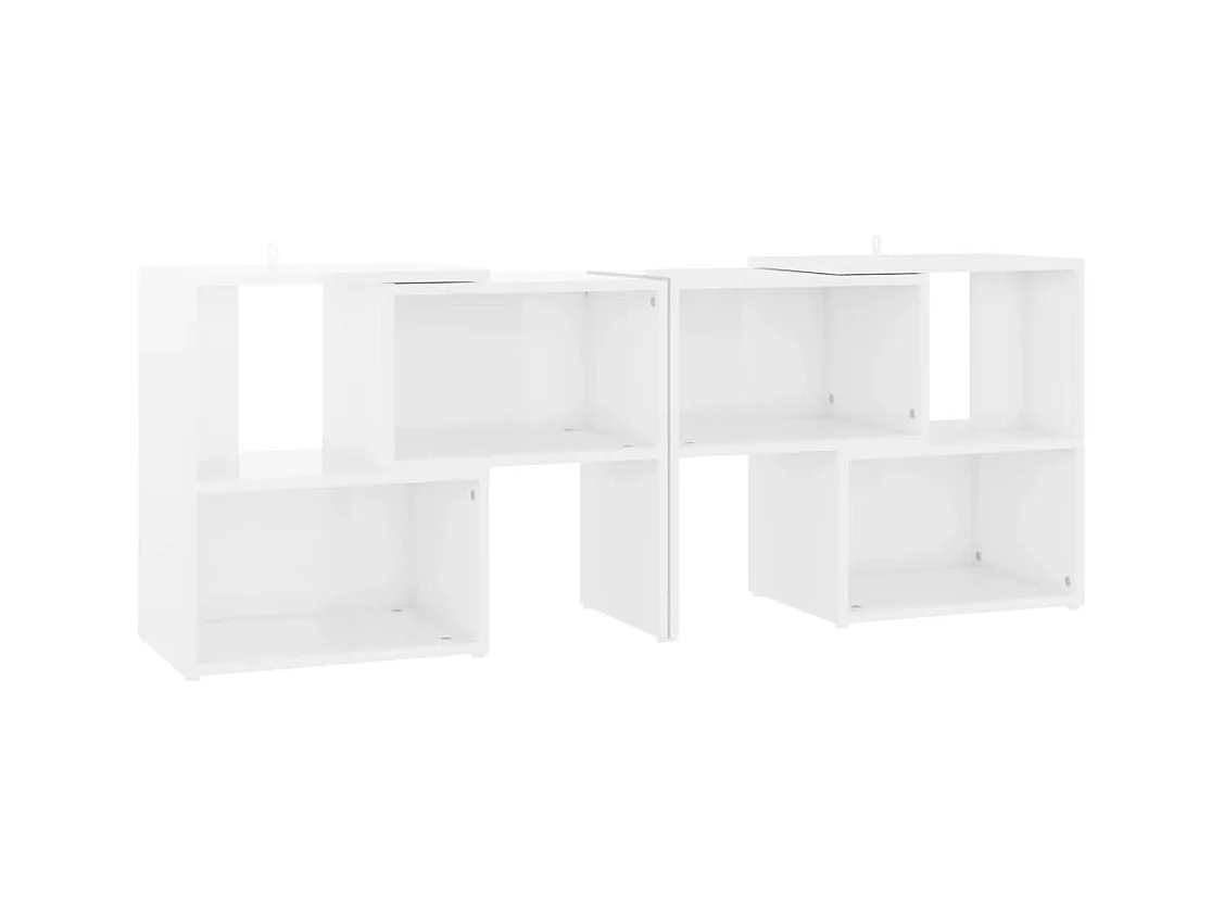 Meuble TV Blanc brillant 104x30x52 cm Aggloméré