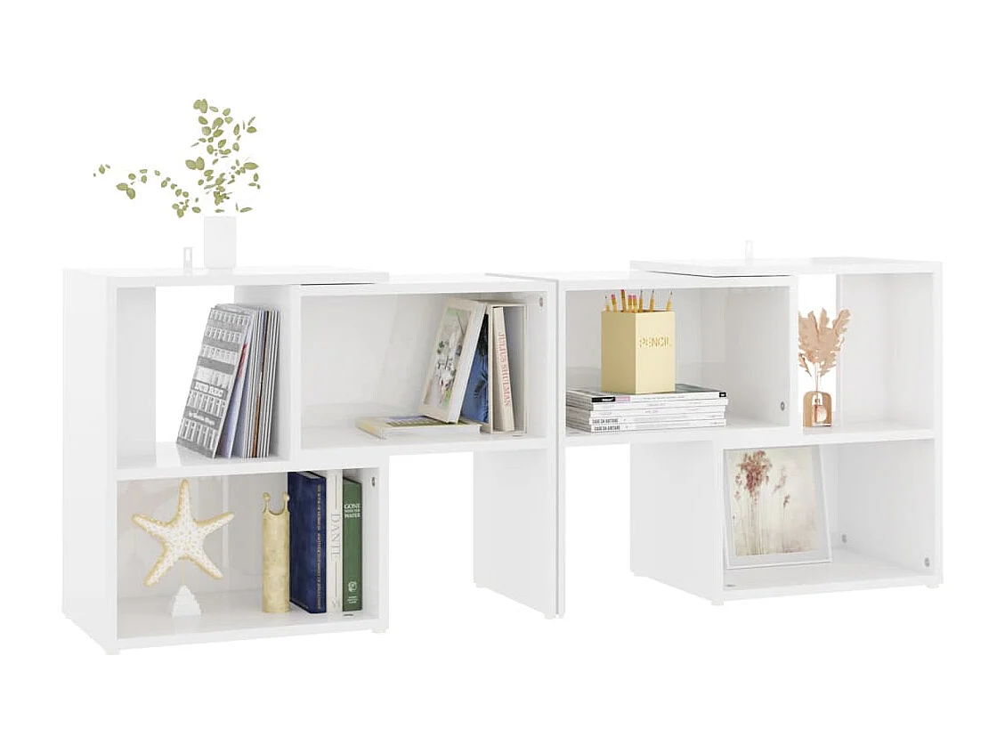 Meuble TV Blanc brillant 104x30x52 cm Aggloméré