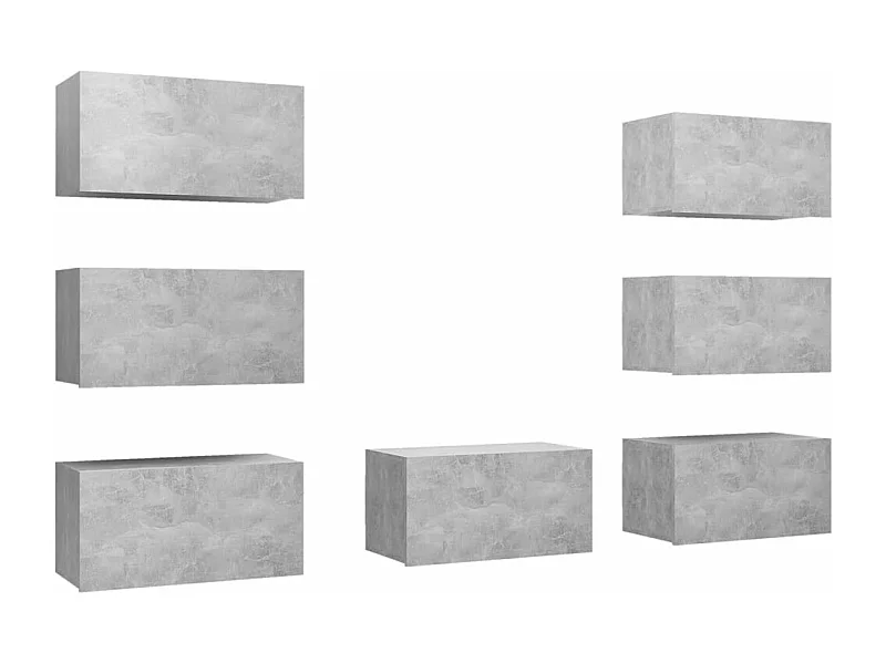 Tv-meubelen 7 stukken30,5x30x60 cm bewerkt hout betongrijs
