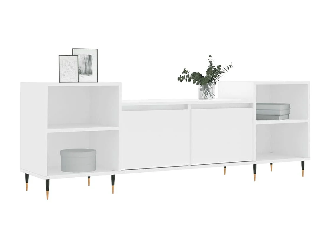 Meuble TV Blanc 160x35x55 cm Bois d'ingénierie