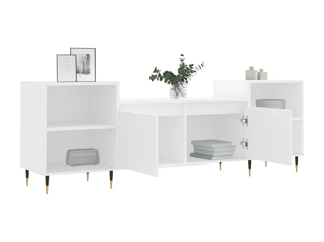 Meuble TV Blanc 160x35x55 cm Bois d'ingénierie