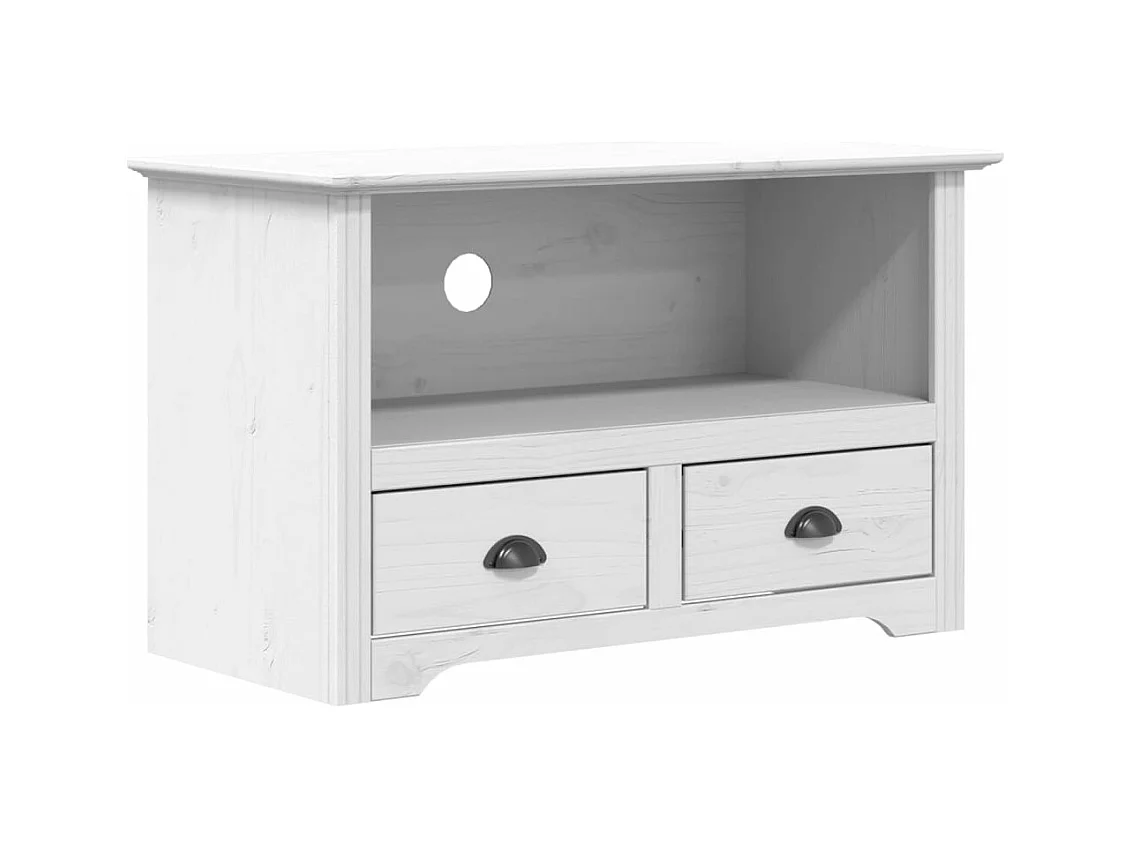 Mueble de TV con 2 cajones BODO madera pino blanco 91x43x56 cm