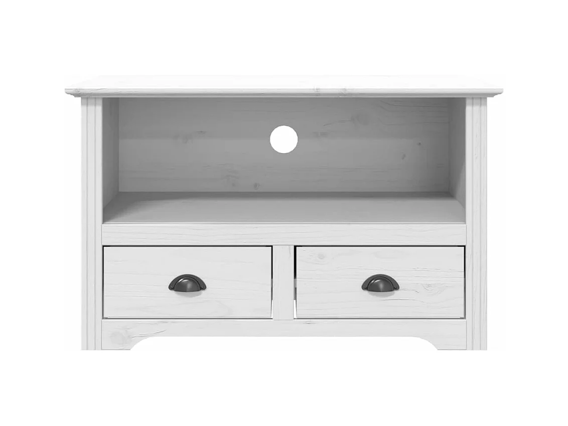 Mueble de TV con 2 cajones BODO madera pino blanco 91x43x56 cm