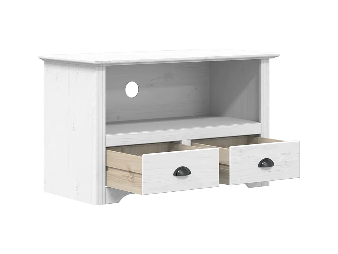 Mueble de TV con 2 cajones BODO madera pino blanco 91x43x56 cm