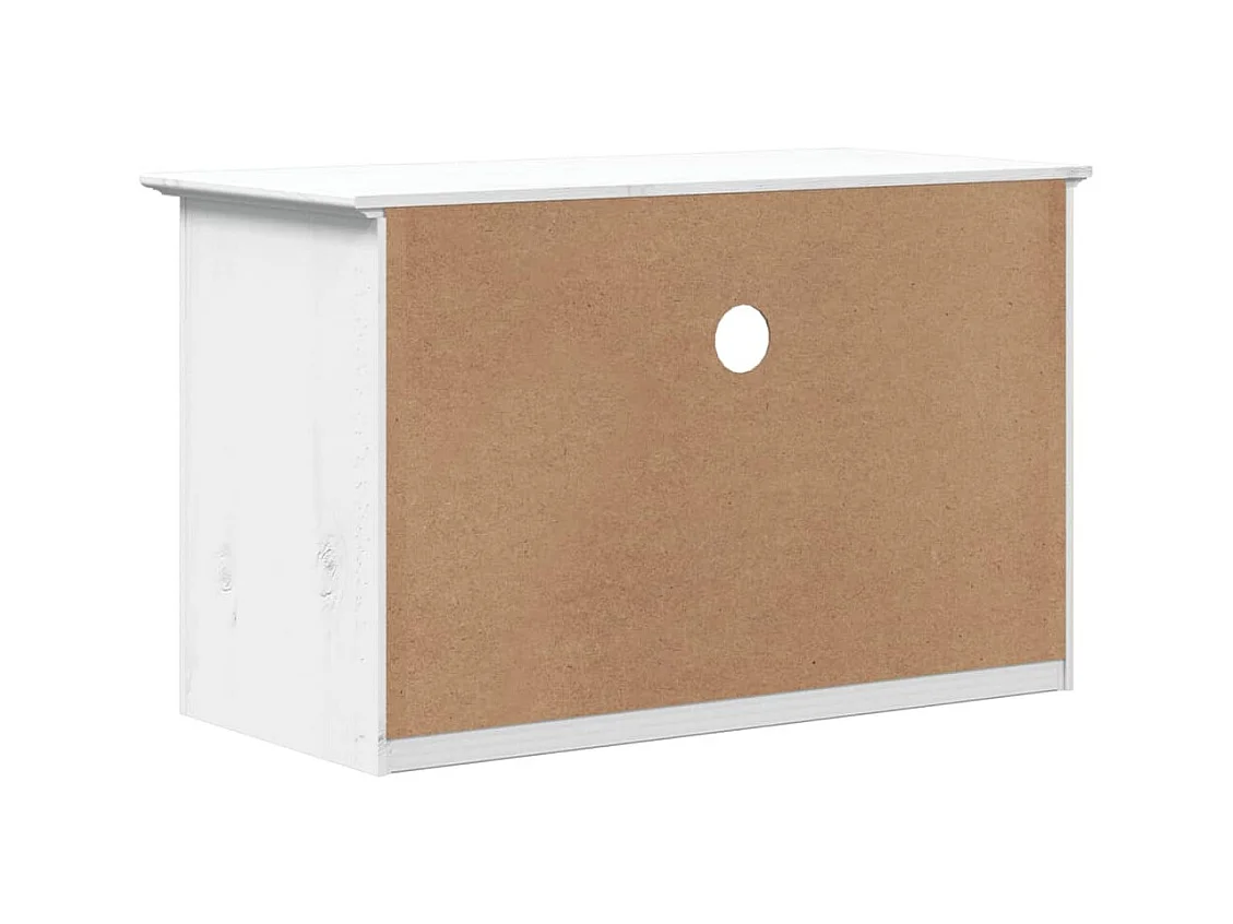 Mueble de TV con 2 cajones BODO madera pino blanco 91x43x56 cm