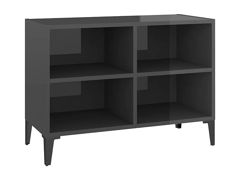 Meuble TV avec pieds en métal Gris brillant 69,5x30x50 cm